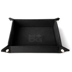 Velvet Folding Dice Tray 10x10 Black with Leather Backing