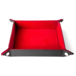Velvet Folding Dice Tray 10x10 Red with Leather Backing Velvet Folding Dice Tray 10x10 Red with Leather Backing