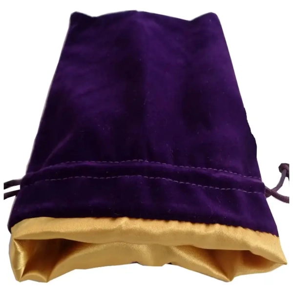 Dice Bag Purple Velvet Dice Bag with Gold Satin Lining 4x6