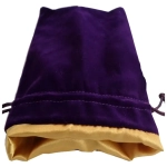 Dice Bag Purple Velvet Dice Bag with Gold Satin Lining 4x6