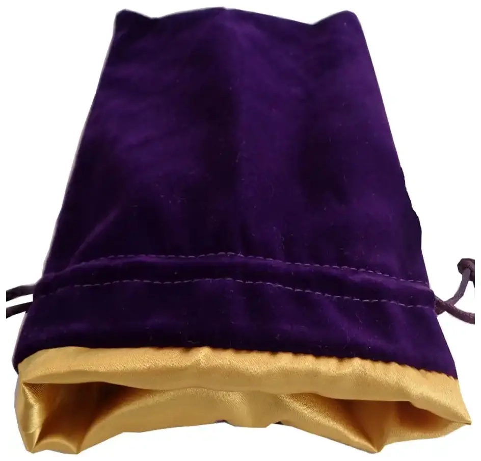 Dice Bag Purple Velvet Dice Bag with Gold Satin Lining 4x6