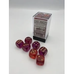 Gemini 16mm d6 Translucent Red-Violet/gold Dice Block (12 dice)