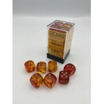 Gemini 16mm d6 Translucent Red-Yellow/gold Dice Block (12 dice)