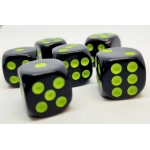 Würfelset D6: Opaque/Neon Green (12)
