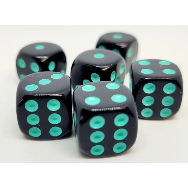 Würfelset D6: Opaque/Neon Blue (12)