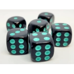 Würfelset D6: Opaque/Neon Blue (12)