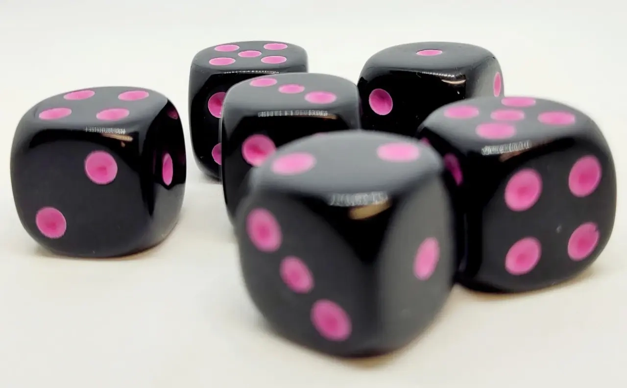 Würfelset D6: Opaque/Pink (12)