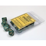 Chessex Opaque Polyhedral Ten d10 Set - Dusty Green/gold (10)