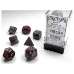 Dice Sets Black/Red Velvet Polyhedral 7-Die Set