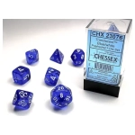 Translucent Polyhedral 7-Die Set - Blue/white