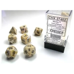 Dice Sets Ivory/Black Marbleized Polyhedral 7-Die Set