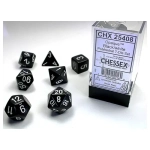 Dice Opaque Polyhedral 7-Die Sets - Black w/white