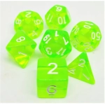 Würfelset Transparent: Lightgreen (7)