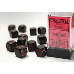 Dice Sets Black/Red Opaque 16mm d6 (12 Würfel)
