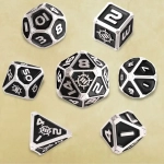 ENHANCE Tabletop RPGs 7pc Metal RPG Dice (Collector's Edition Black)