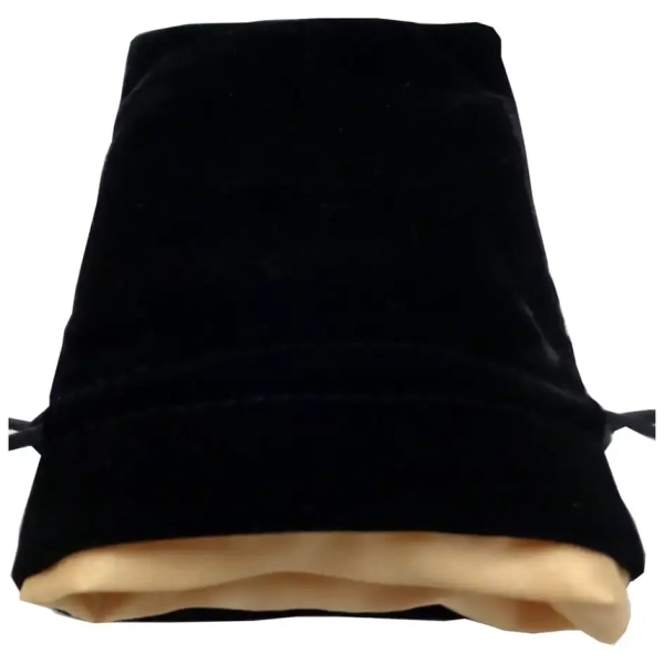 Dice Bags Black Velvet Dice Bag with Gold Satin Lining 4x6