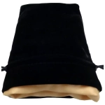 Dice Bags Black Velvet Dice Bag with Gold Satin Lining 4x6