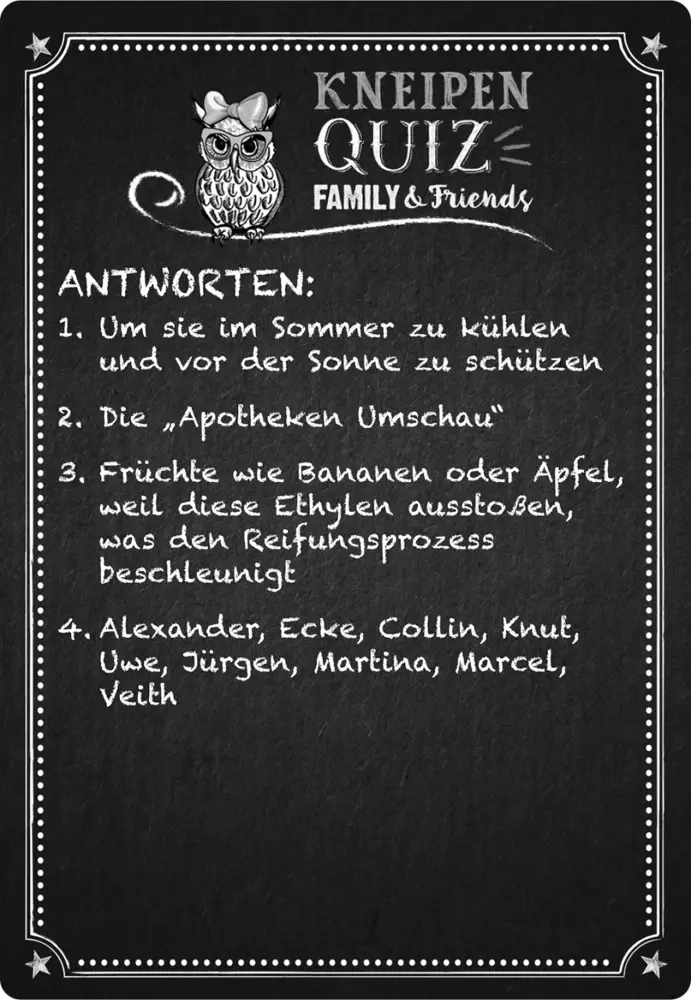 Kneipenquiz – Family & Friends Spezial