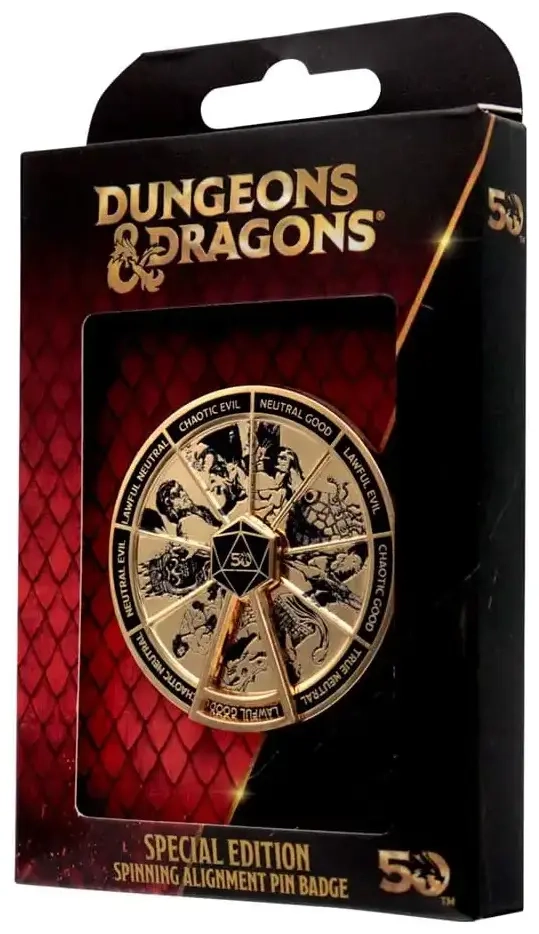 Dungeons & Dragons Gold Plated Alignment Spinner Pin Badge