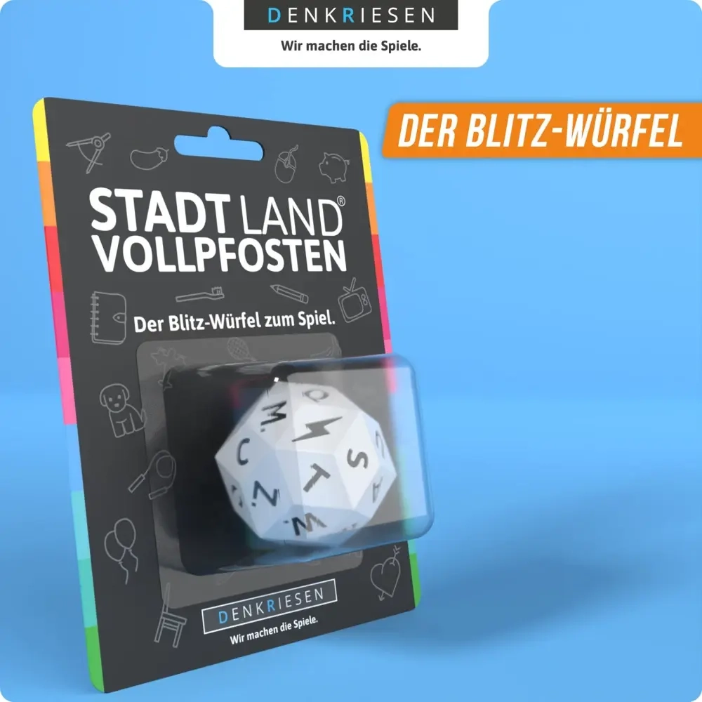 STADT LAND VOLLPFOSTEN Würfel - Der Blitz-Würfel zum Spiel