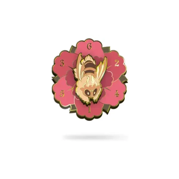 Floral Dragons Vespon Spin Pin D6
