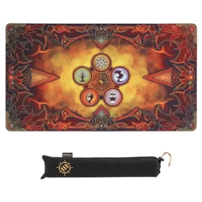 ENHANCE Trading Card Games TCG Playmat with Stitched Edges (Flames)