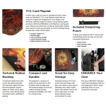 ENHANCE Trading Card Games TCG Playmat with Stitched Edges (Flames)