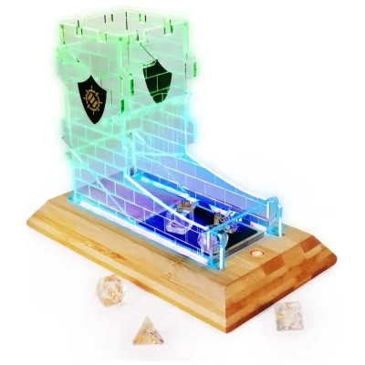 Enhance Tabletop Series LED Würfelturm mit Würfel Set Clear