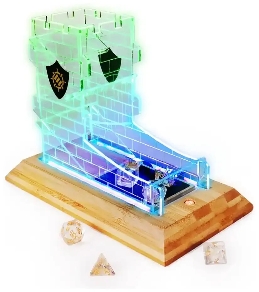 Enhance Tabletop Series LED Würfelturm mit Würfel Set Clear