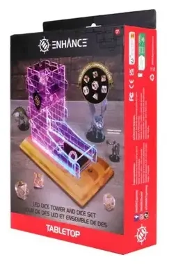 Enhance Tabletop Series LED Würfelturm mit Würfel Set Clear