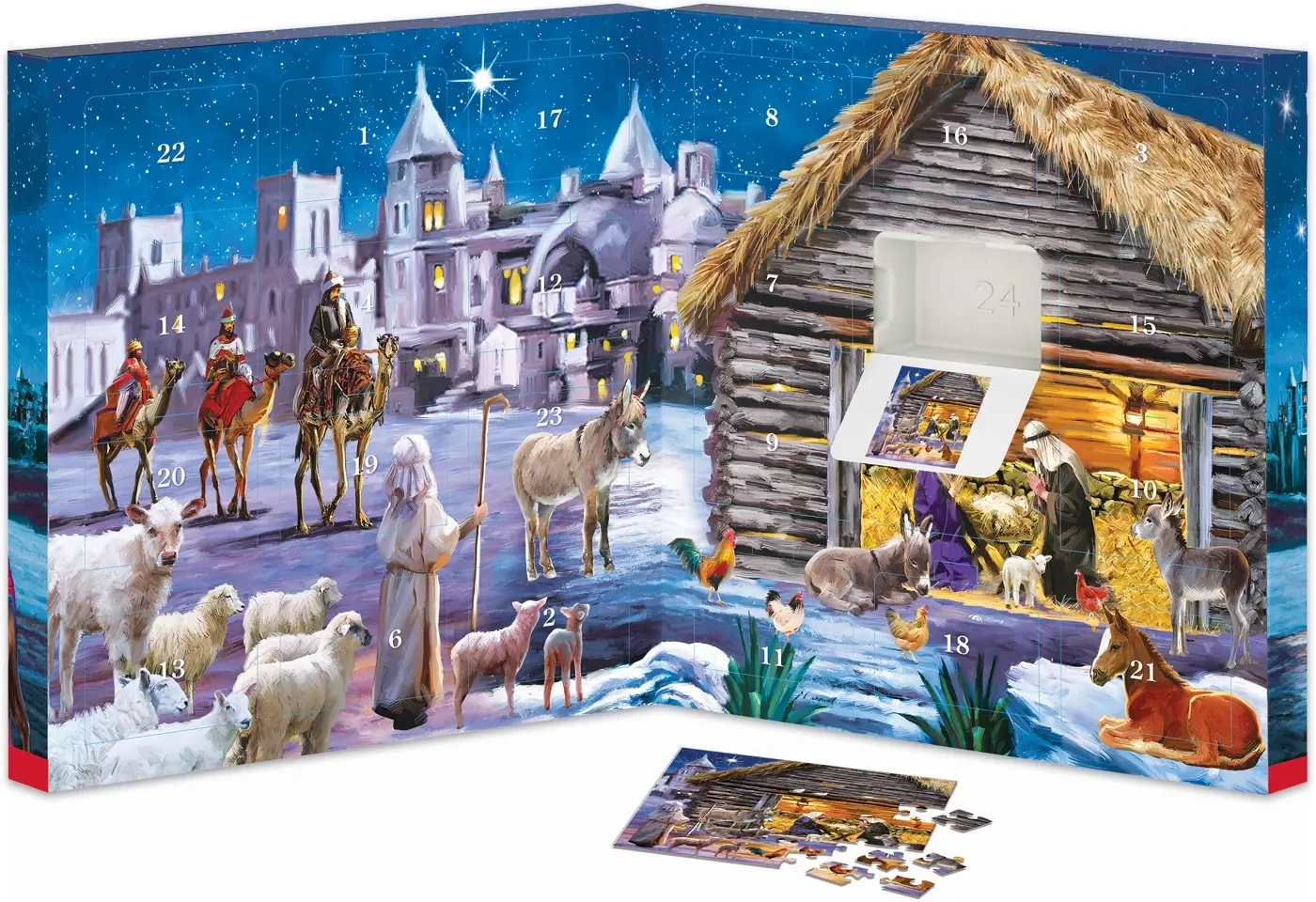 Puzzle Adventskalender - Weihnachtskrippe - 24 Puzzles