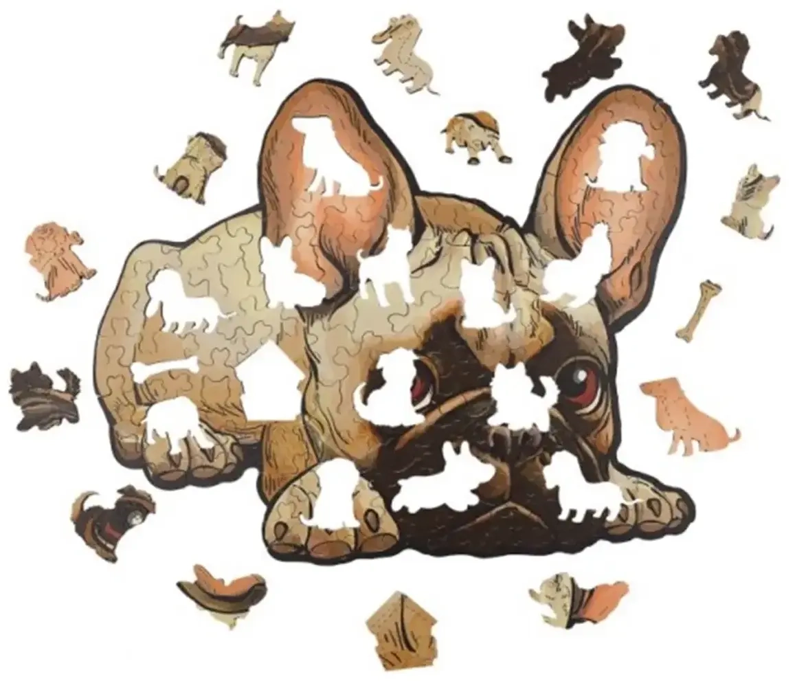 Holzpuzzle - Die Treue Bulldogge