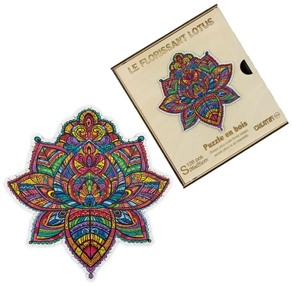 Holzpuzzle - Der Blühende Lotus