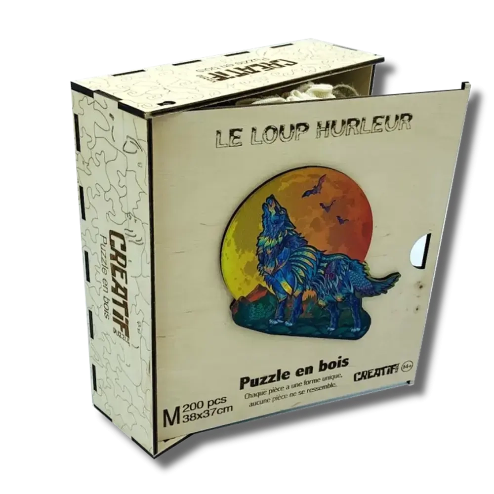 Holzpuzzle - Der Heulende Wolf