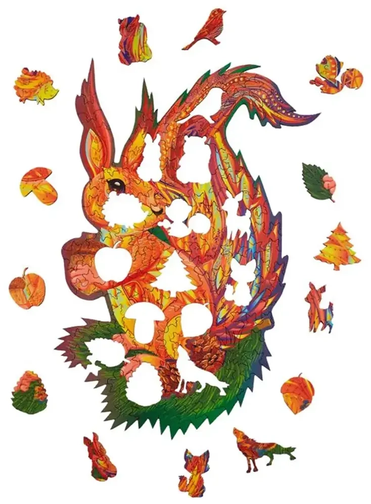 Holzpuzzle - Das Wuschelige Eichhörnchen