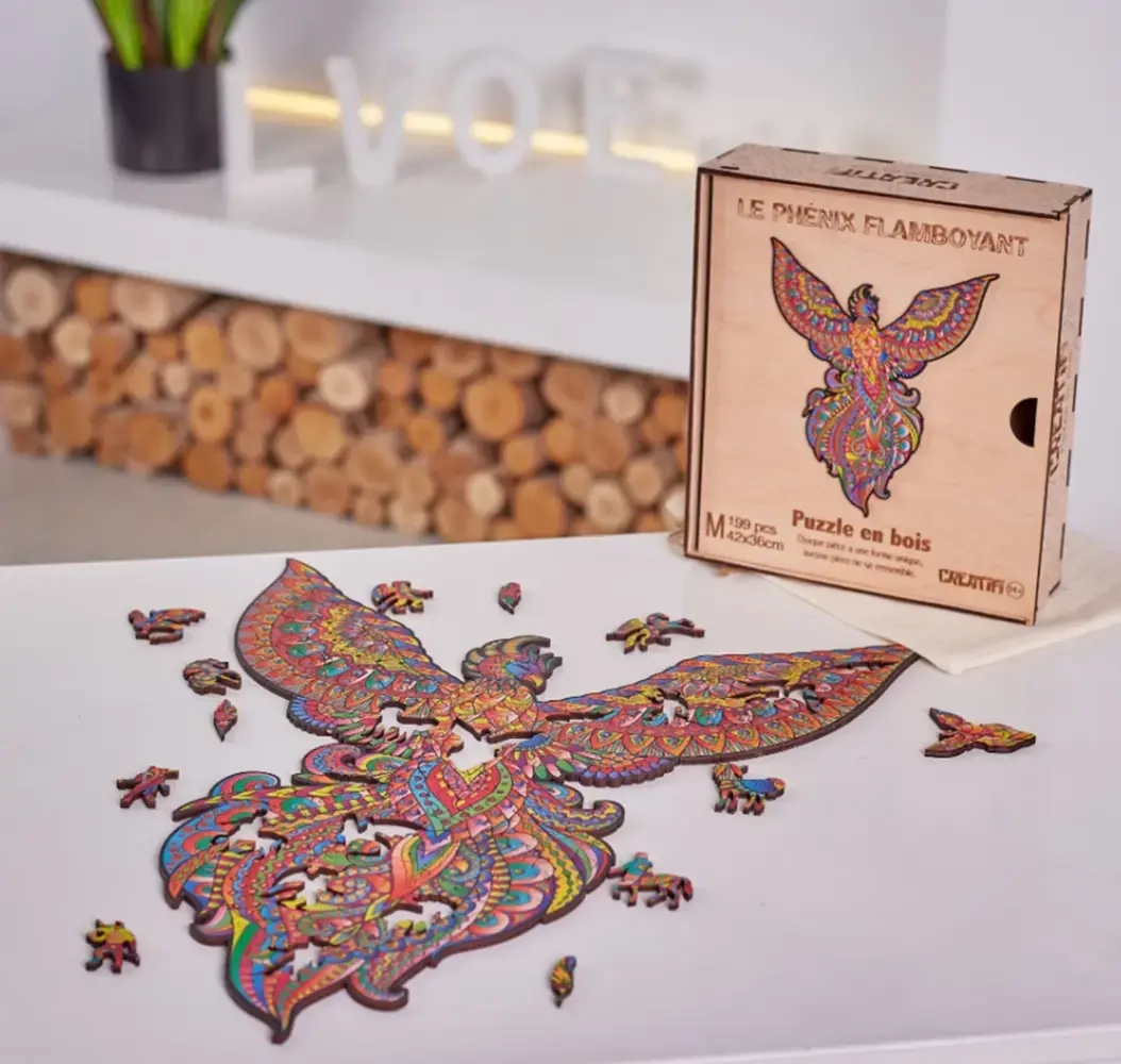 Holzpuzzle - Der Flammende Phönix