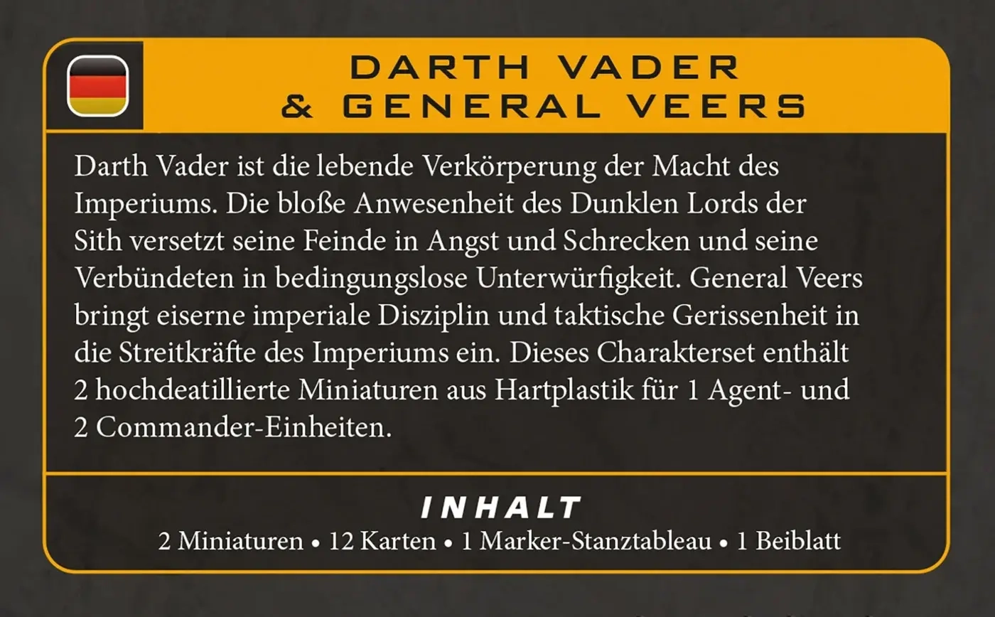 Star Wars Legion Darth Vader & General Veers
