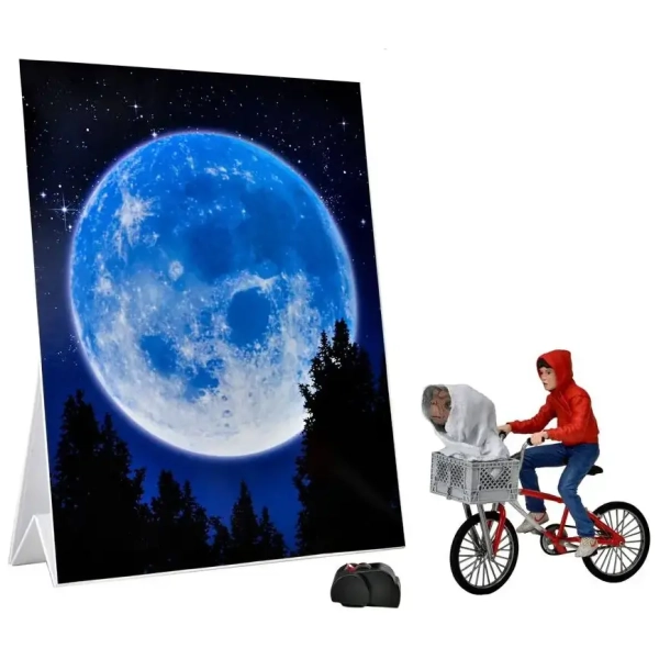 E.T. (40th Anniversary) – 7” Scale Action Figure – Elliott & E.T. on Bicycle