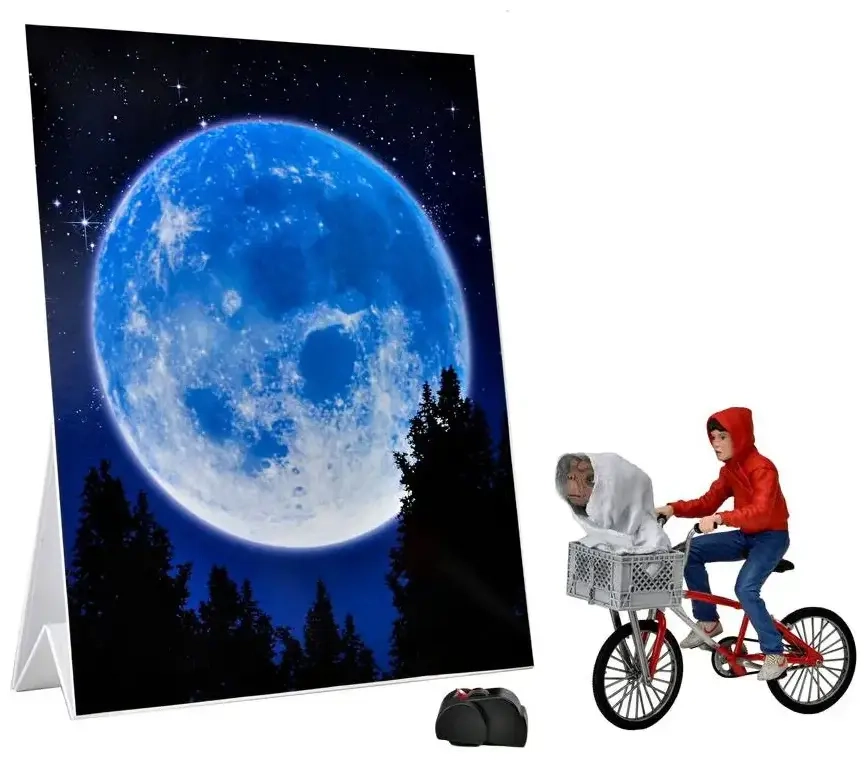 E.T. (40th Anniversary) – 7” Scale Action Figure – Elliott & E.T. on Bicycle