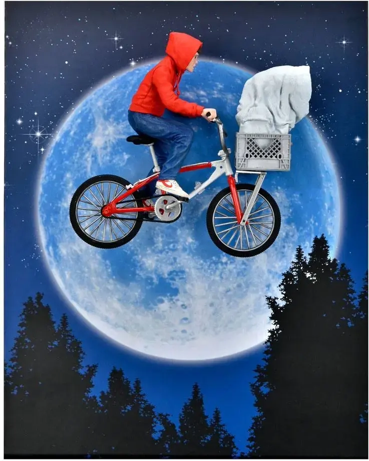 E.T. (40th Anniversary) – 7” Scale Action Figure – Elliott & E.T. on Bicycle