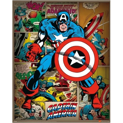 Marvel Comics Poster Captain America Retro 40 x 50 cm