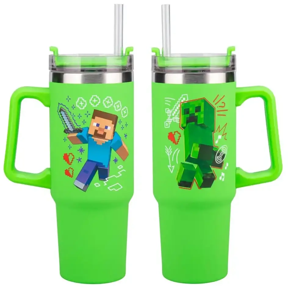 Minecraft Green 900ml Multiway Travel Cup Straw