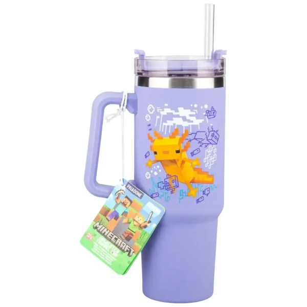 Minecraft Purple 900ml Multiway Travel Straw Cup Minecraft Purple 900ml Multiway Travel Straw Cup