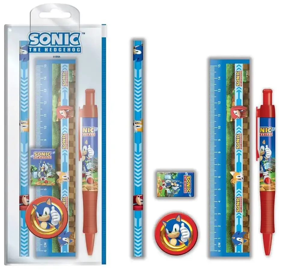 Sonic The Hedgehog Schreibset 5-teilig Golden Rings