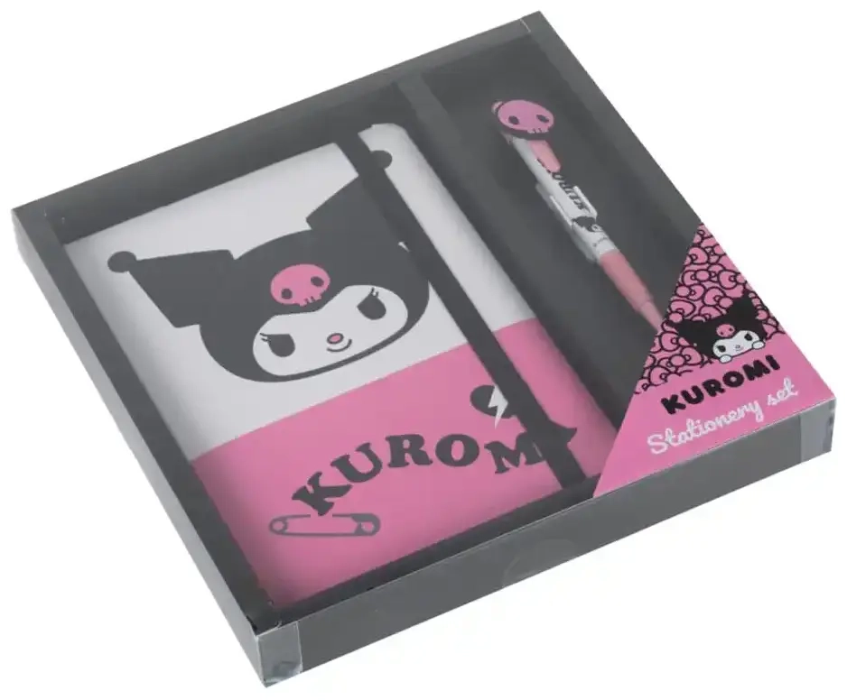 Sanrio Notizbuch mit Kugelschreiber Geschenk-Set Kuromi