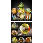 Faceted Glass Dice Set (7) Peridot