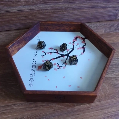Kanji Wooden Dice Tray