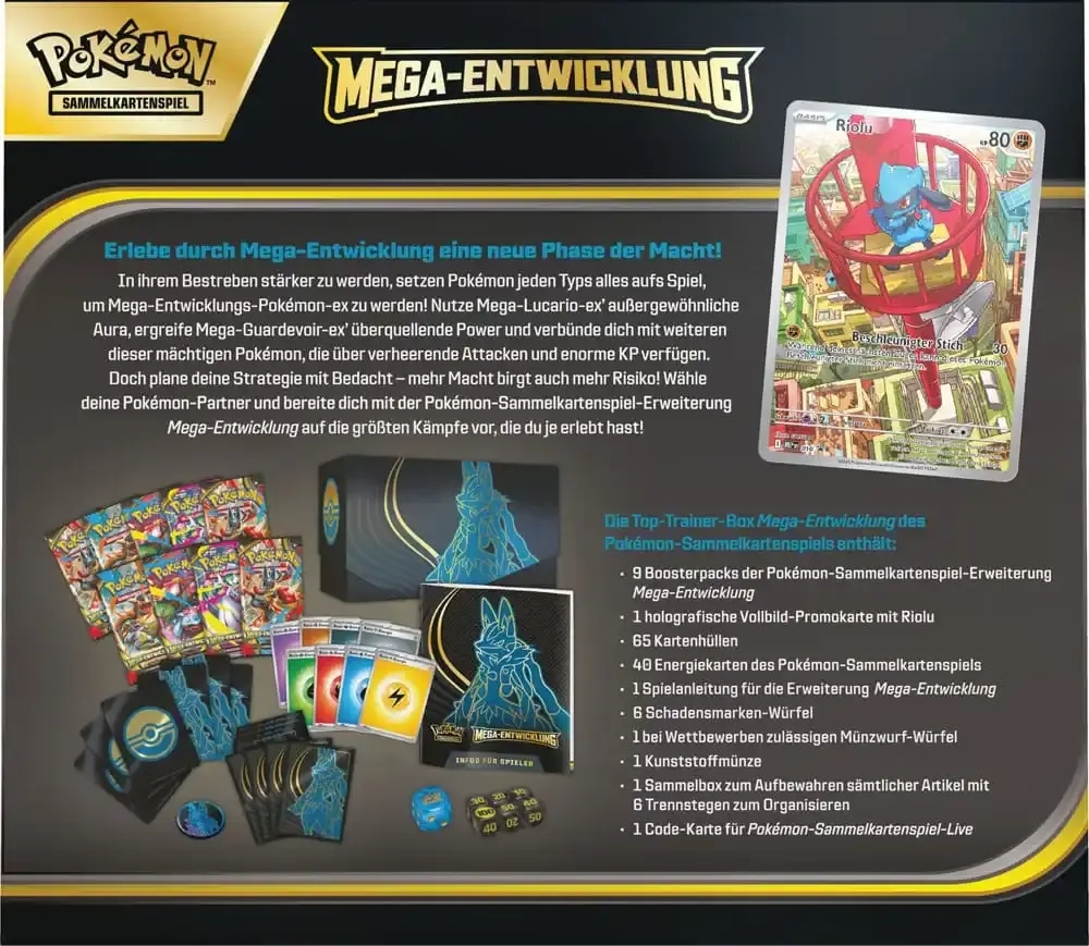 Pokémon ME01 - Mega-Entwicklung Top-Trainer-Box Lucario - DE