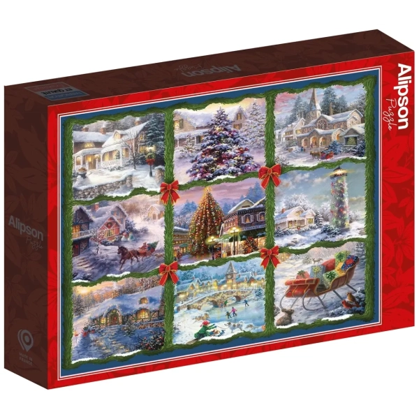 Neun Weihnachtsaufnäher