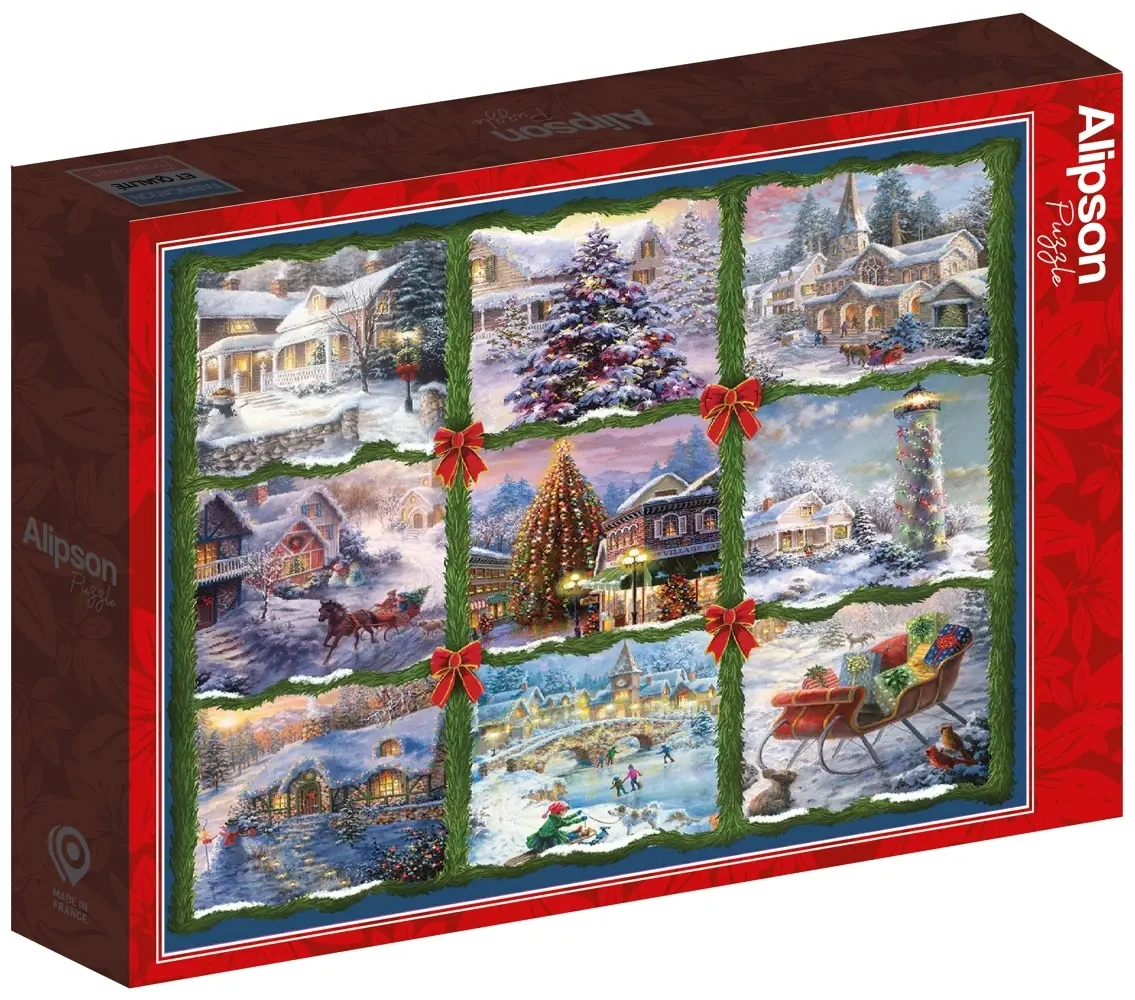 Neun Weihnachtsaufnäher